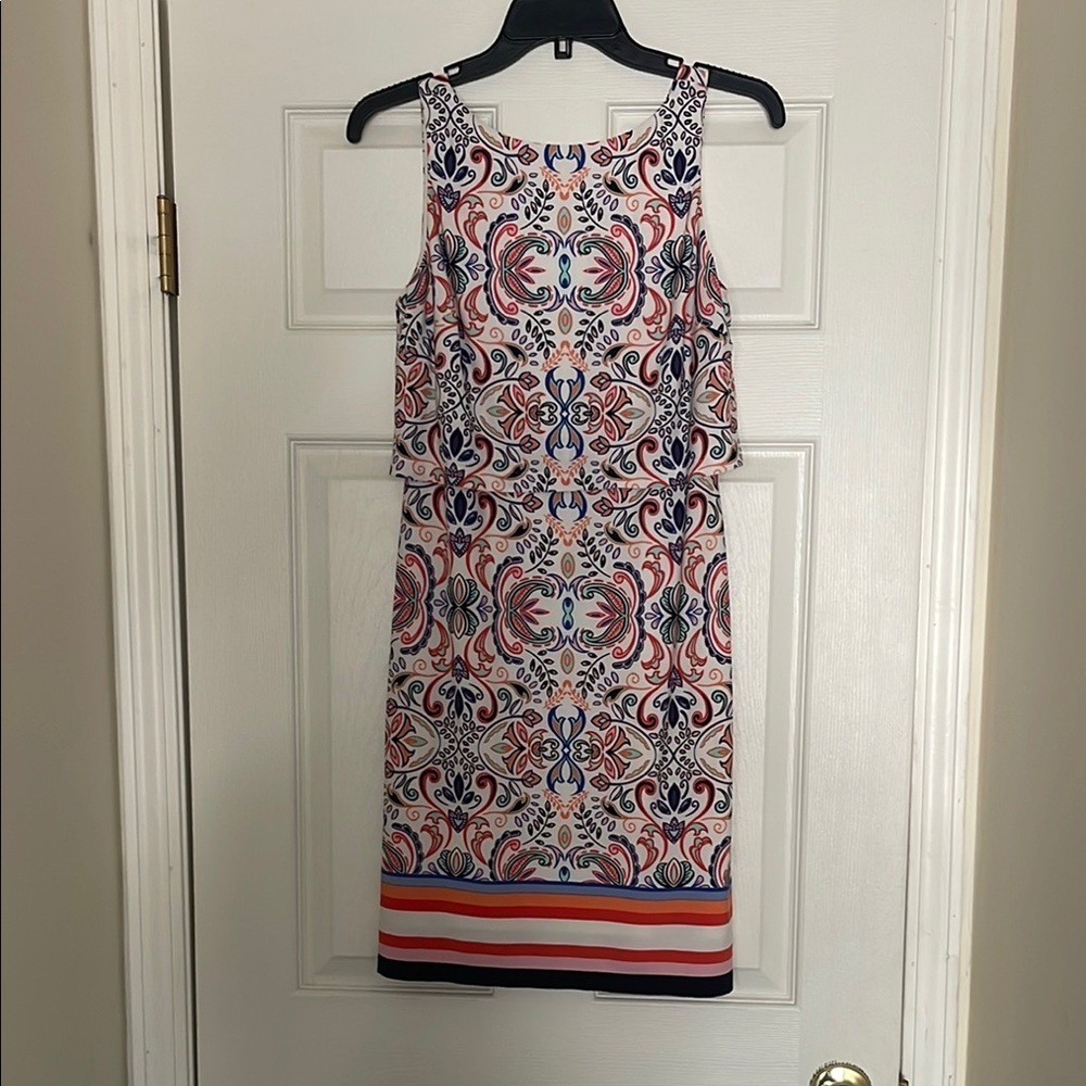 Vince Camuto - Sleeveless kaleidoscope paisley stretch blouson dress - size 2